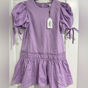 English Factory Poplin Ruffle Dress